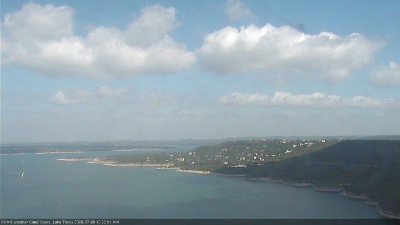 Lake Travis webcam, July 9, 2020 10:25 AM CT