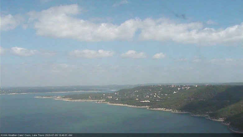 Lake Travis webcam, July 9, 2020 10:45 AM CT