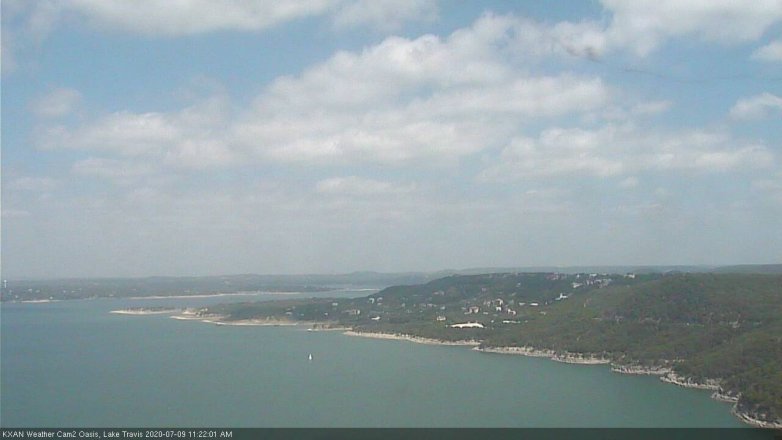 Lake Travis webcam, July 9, 2020 11:25 AM CT