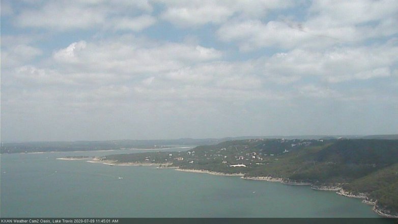 Lake Travis webcam, July 9, 2020 11:45 AM CT