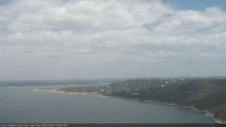 Lake Travis webcam, July 9, 2020 12:00 PM CT