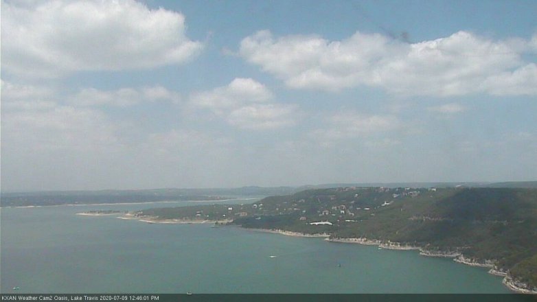 Lake Travis webcam, July 9, 2020 12:45 PM CT
