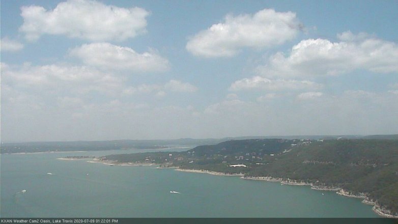 Lake Travis webcam, July 9, 2020 1:25 PM CT