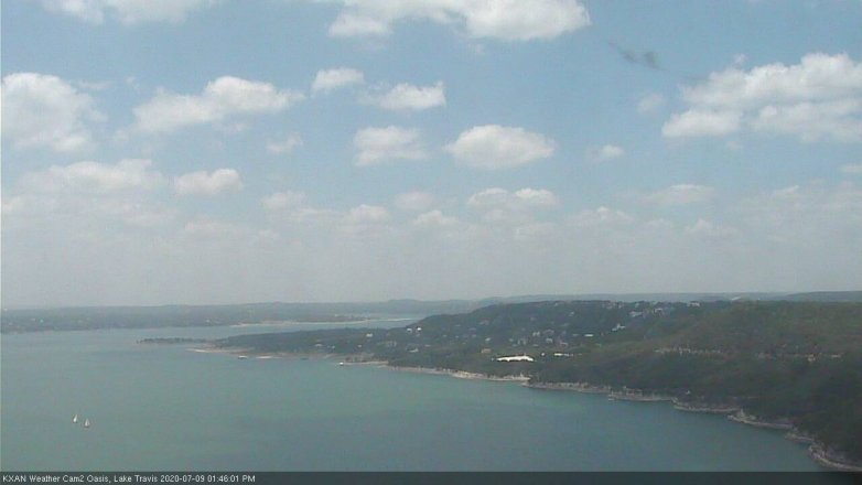 Lake Travis webcam, July 9, 2020 1:45 PM CT
