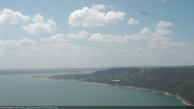 Lake Travis webcam, July 9, 2020 3:00 PM CT