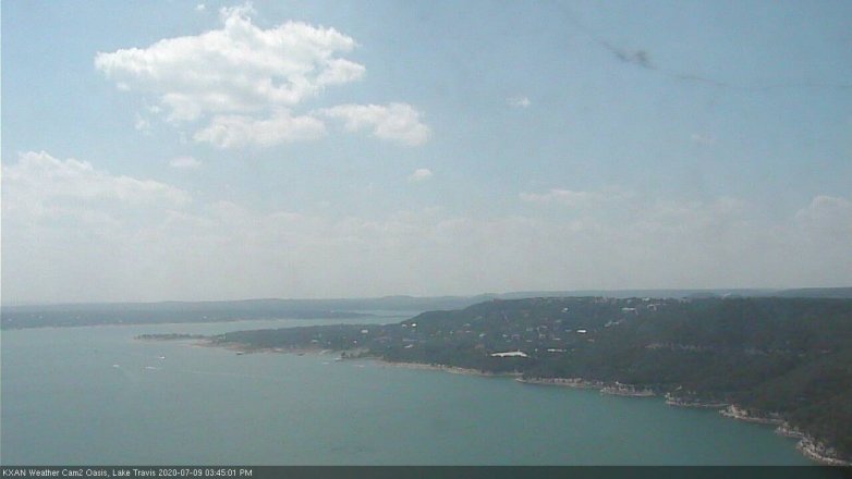 Lake Travis webcam, July 9, 2020 3:45 PM CT