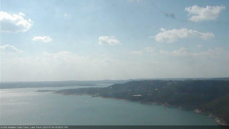 Lake Travis webcam, July 9, 2020 5:00 PM CT