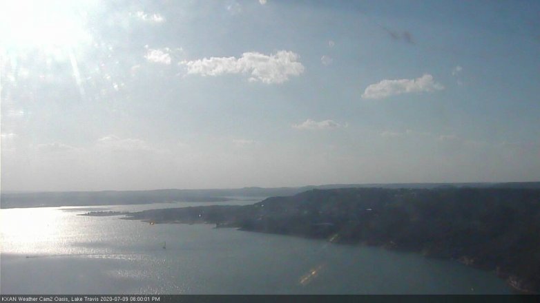 Lake Travis webcam, July 9, 2020 6:00 PM CT