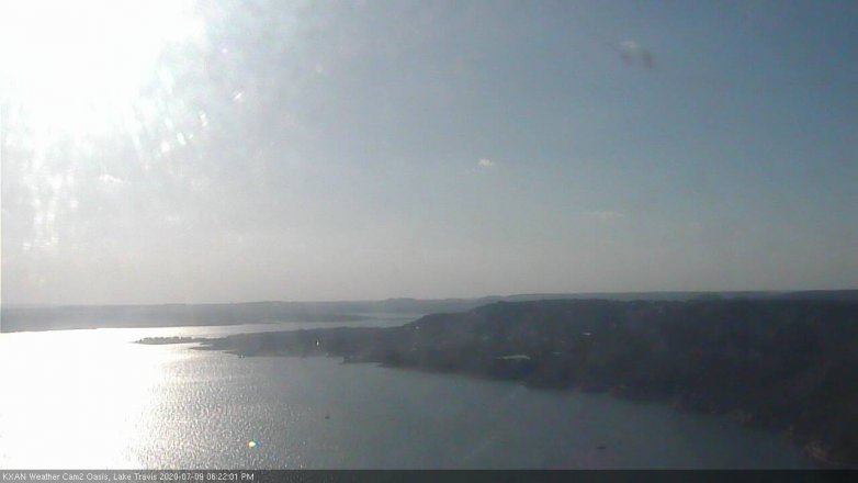 Lake Travis webcam, July 9, 2020 6:25 PM CT