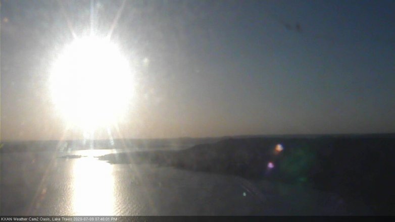 Lake Travis webcam, July 9, 2020 7:45 PM CT