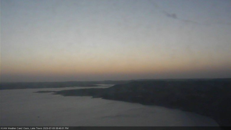 Lake Travis webcam, July 9, 2020 8:45 PM CT
