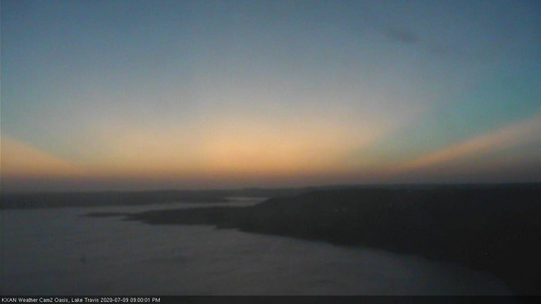 Lake Travis webcam, July 9, 2020 9:00 PM CT