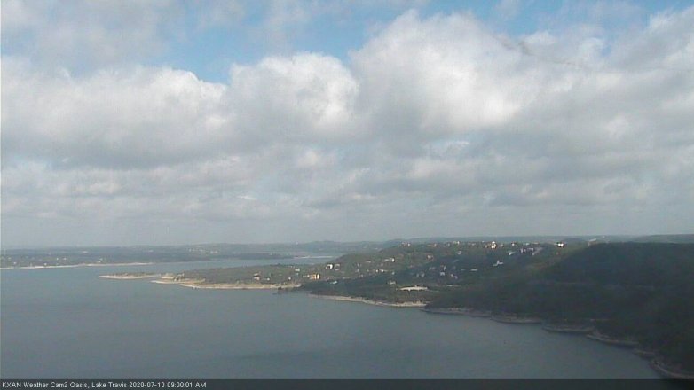 Lake Travis webcam, July 10, 2020 9:00 AM CT