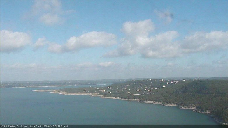 Lake Travis webcam, July 10, 2020 9:25 AM CT