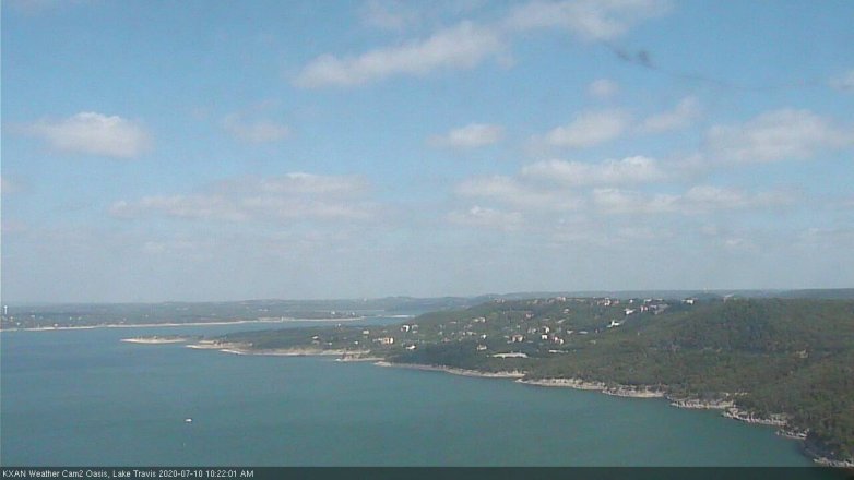 Lake Travis webcam, July 10, 2020 10:25 AM CT