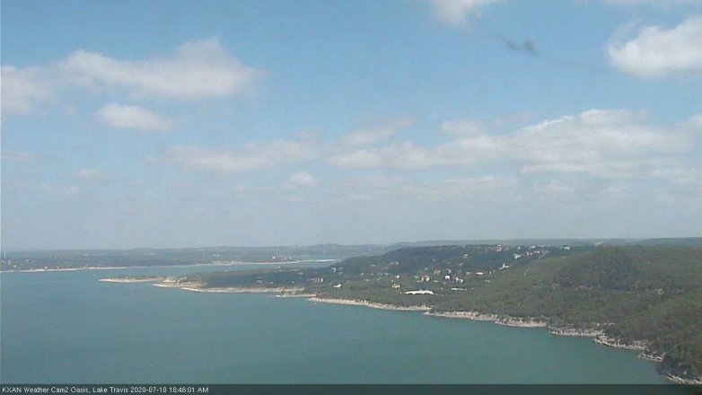 Lake Travis webcam, July 10, 2020 10:45 AM CT