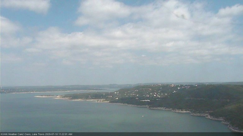 Lake Travis webcam, July 10, 2020 11:25 AM CT
