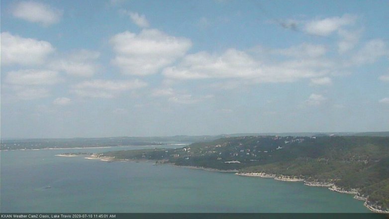Lake Travis webcam, July 10, 2020 11:45 AM CT