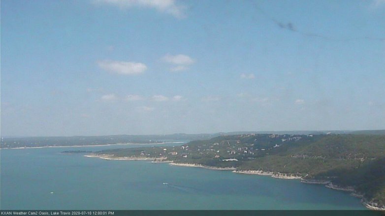 Lake Travis webcam, July 10, 2020 12:00 PM CT