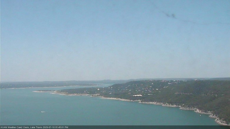 Lake Travis webcam, July 10, 2020 1:45 PM CT