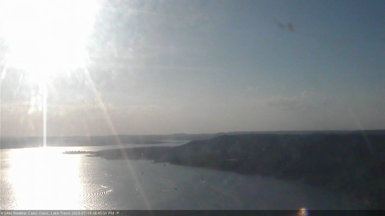 Lake Travis webcam, July 10, 2020 6:45 PM CT