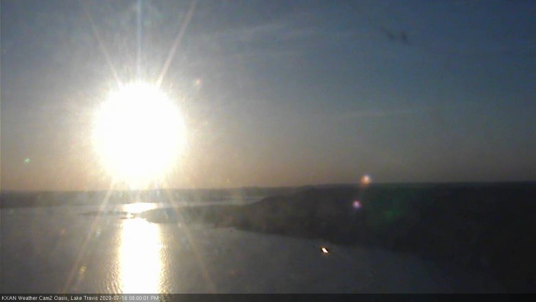 Lake Travis webcam, July 10, 2020 8:00 PM CT