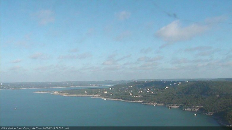 Lake Travis webcam, July 11, 2020 9:00 AM CT