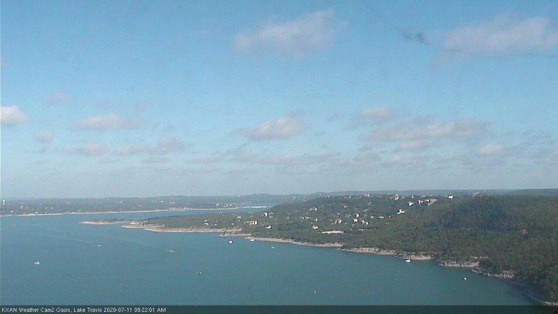 Lake Travis webcam, July 11, 2020 9:25 AM CT