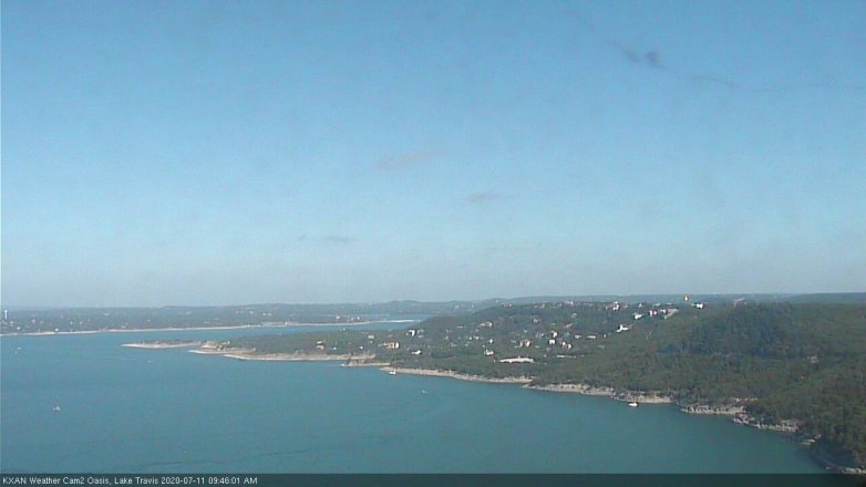 Lake Travis webcam, July 11, 2020 9:45 AM CT