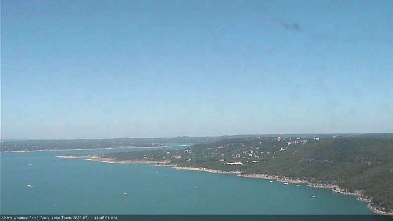 Lake Travis webcam, July 11, 2020 11:45 AM CT