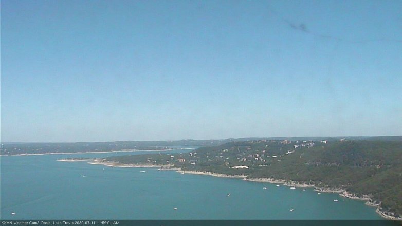 Lake Travis webcam, July 11, 2020 12:00 PM CT
