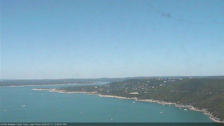 Lake Travis webcam, July 11, 2020 12:45 PM CT