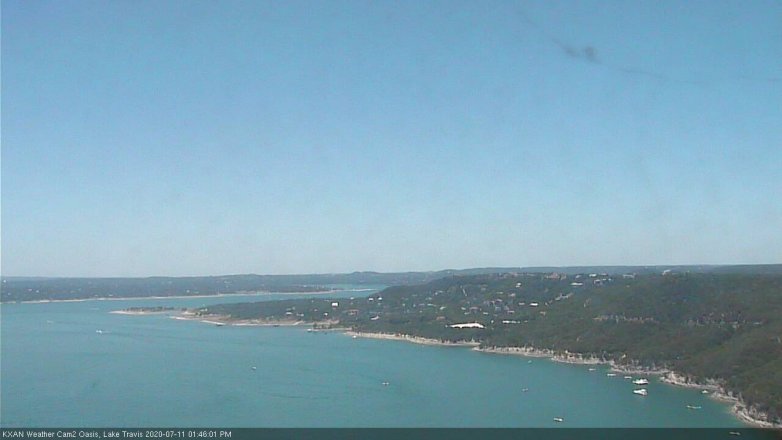 Lake Travis webcam, July 11, 2020 1:45 PM CT