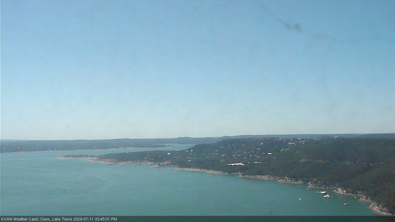 Lake Travis webcam, July 11, 2020 3:45 PM CT