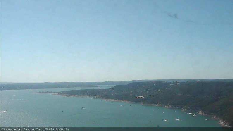 Lake Travis webcam, July 11, 2020 4:45 PM CT