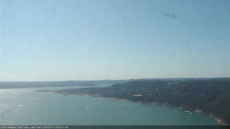 Lake Travis webcam, July 11, 2020 5:00 PM CT