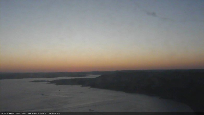 Lake Travis webcam, July 11, 2020 8:45 PM CT