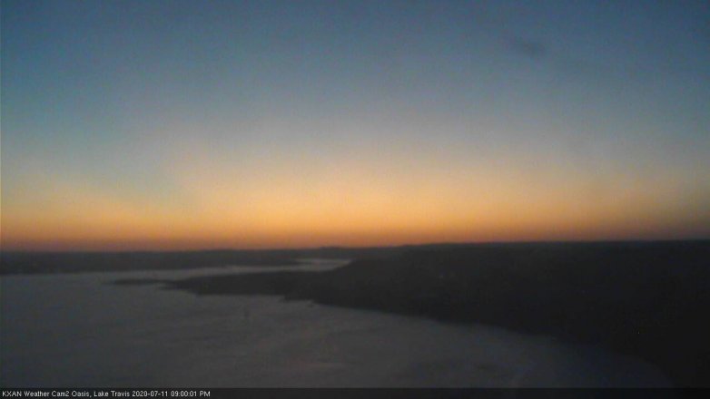Lake Travis webcam, July 11, 2020 9:00 PM CT