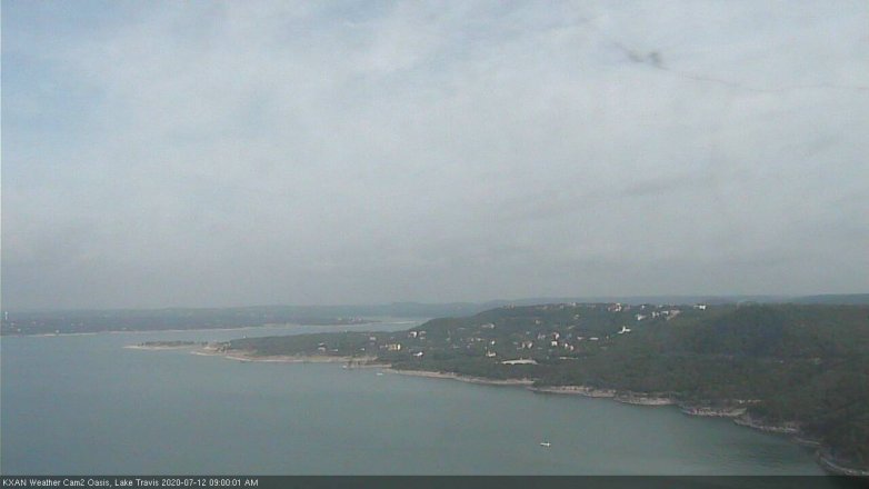 Lake Travis webcam, July 12, 2020 9:00 AM CT