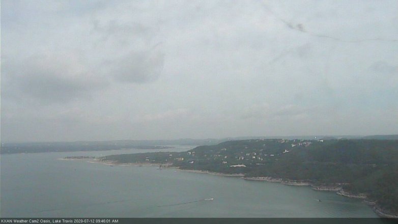 Lake Travis webcam, July 12, 2020 9:45 AM CT