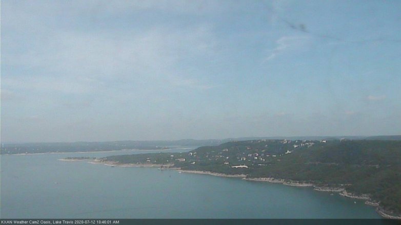 Lake Travis webcam, July 12, 2020 10:45 AM CT