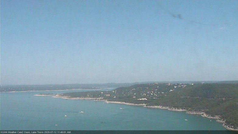 Lake Travis webcam, July 12, 2020 11:45 AM CT