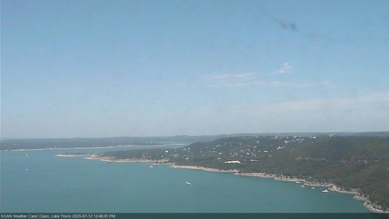 Lake Travis webcam, July 12, 2020 12:45 PM CT