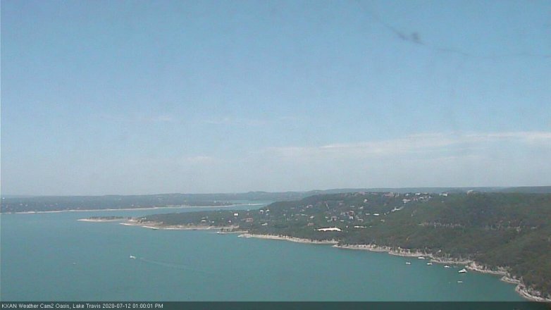 Lake Travis webcam, July 12, 2020 1:00 PM CT