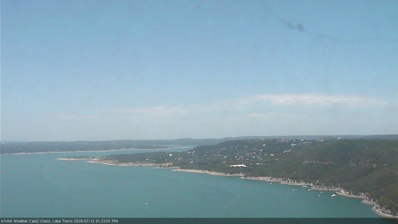 Lake Travis webcam, July 12, 2020 1:25 PM CT