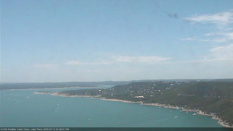 Lake Travis webcam, July 12, 2020 1:45 PM CT