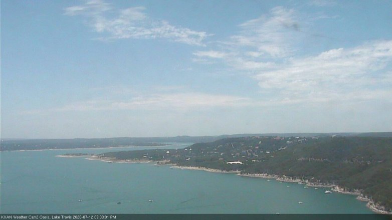 Lake Travis webcam, July 12, 2020 2:00 PM CT