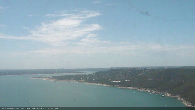 Lake Travis webcam, July 12, 2020 2:25 PM CT