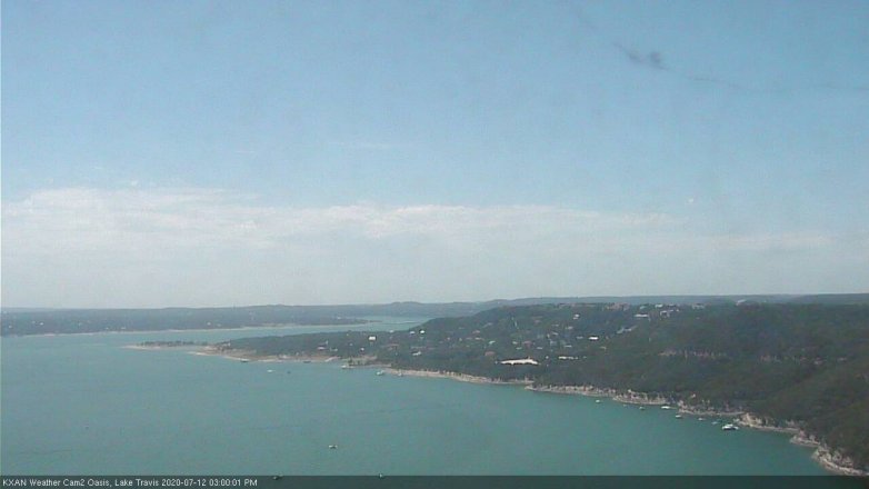 Lake Travis webcam, July 12, 2020 3:00 PM CT