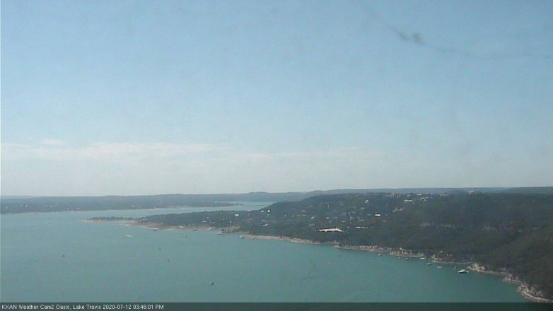 Lake Travis webcam, July 12, 2020 3:45 PM CT